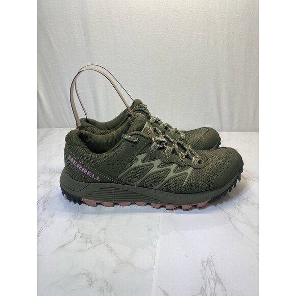 Merrell Bare Access Flex Trail Running Sneaker Shoes Dark Green Women's Size 7 - Picture 2 of 8